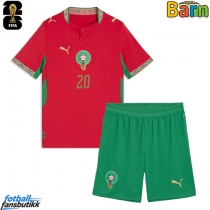 Marokko Ayoub El Kaabi #20 Hjemmedraktsett Barn VM 2026 Kortermet (+ Korte bukser)